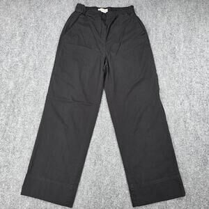 Everlane Pants Womens 4 Black Organic Cotton Twill Relaxed Chino Pull On Casual